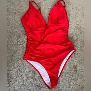 Red One Piece Bathing Suit